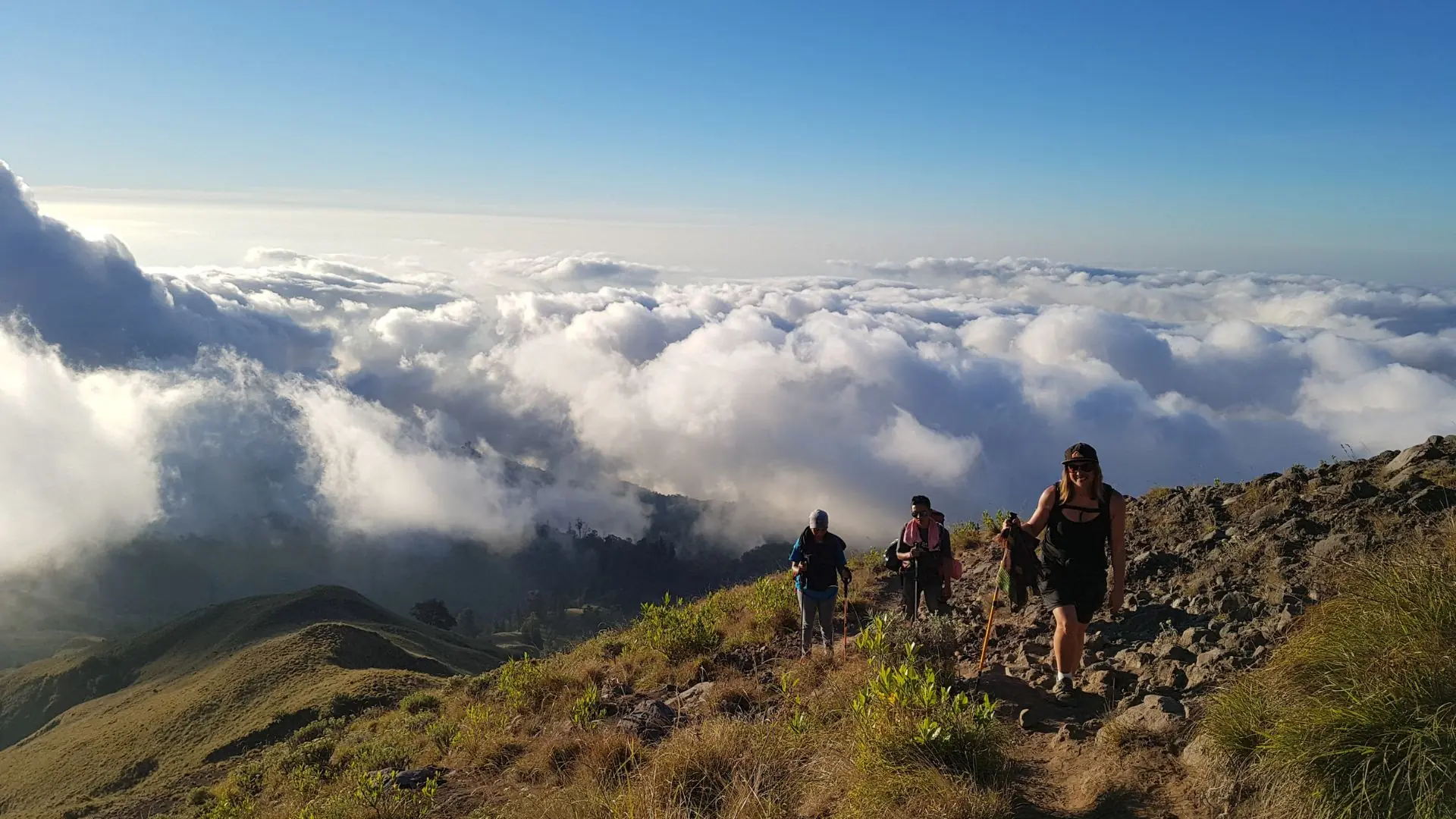 Climbing to Senaru Crater Rim School Group