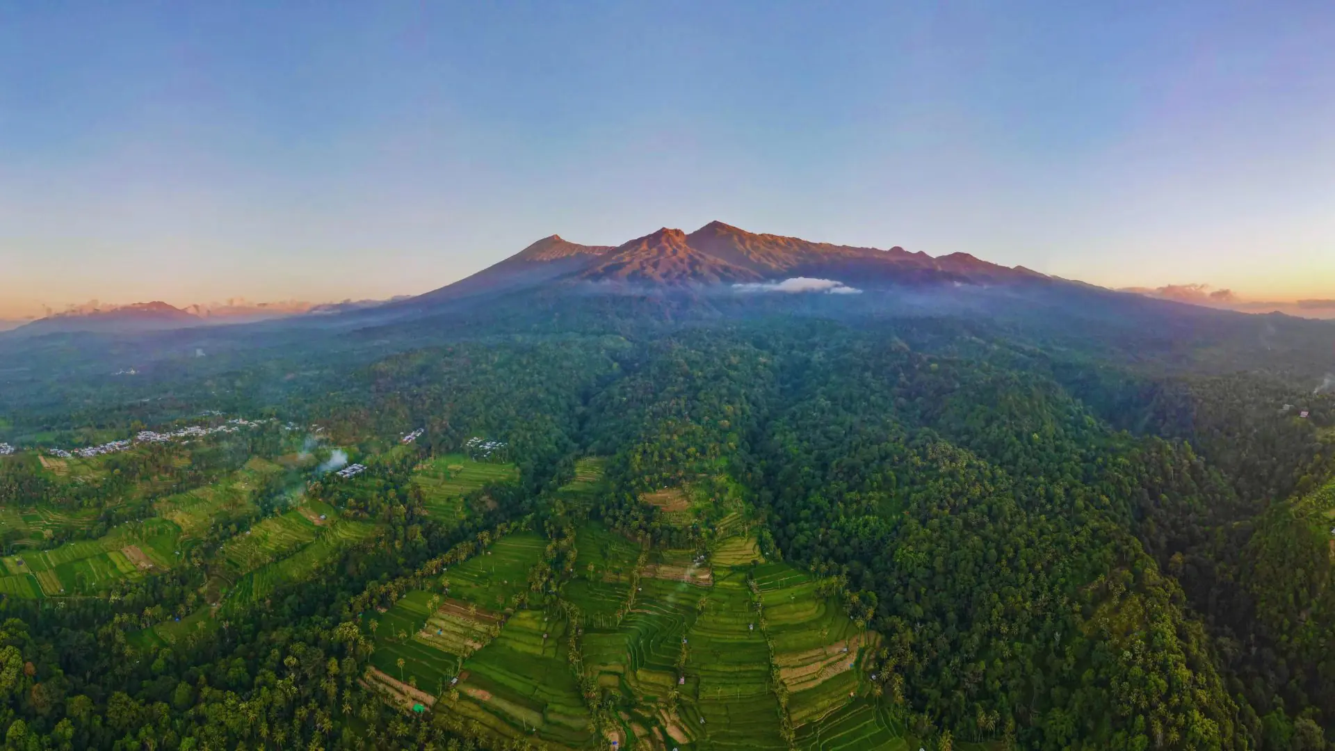 Mount Rinjani National Park Drone Image