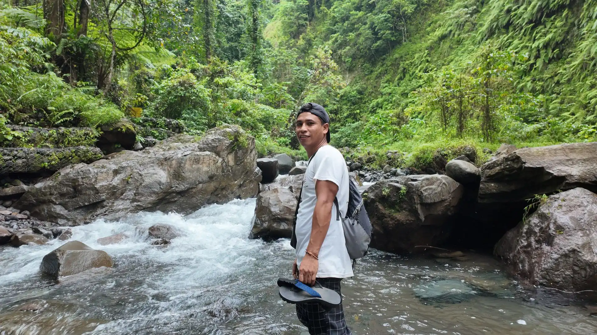 River Crossing Senaru Waterfalls